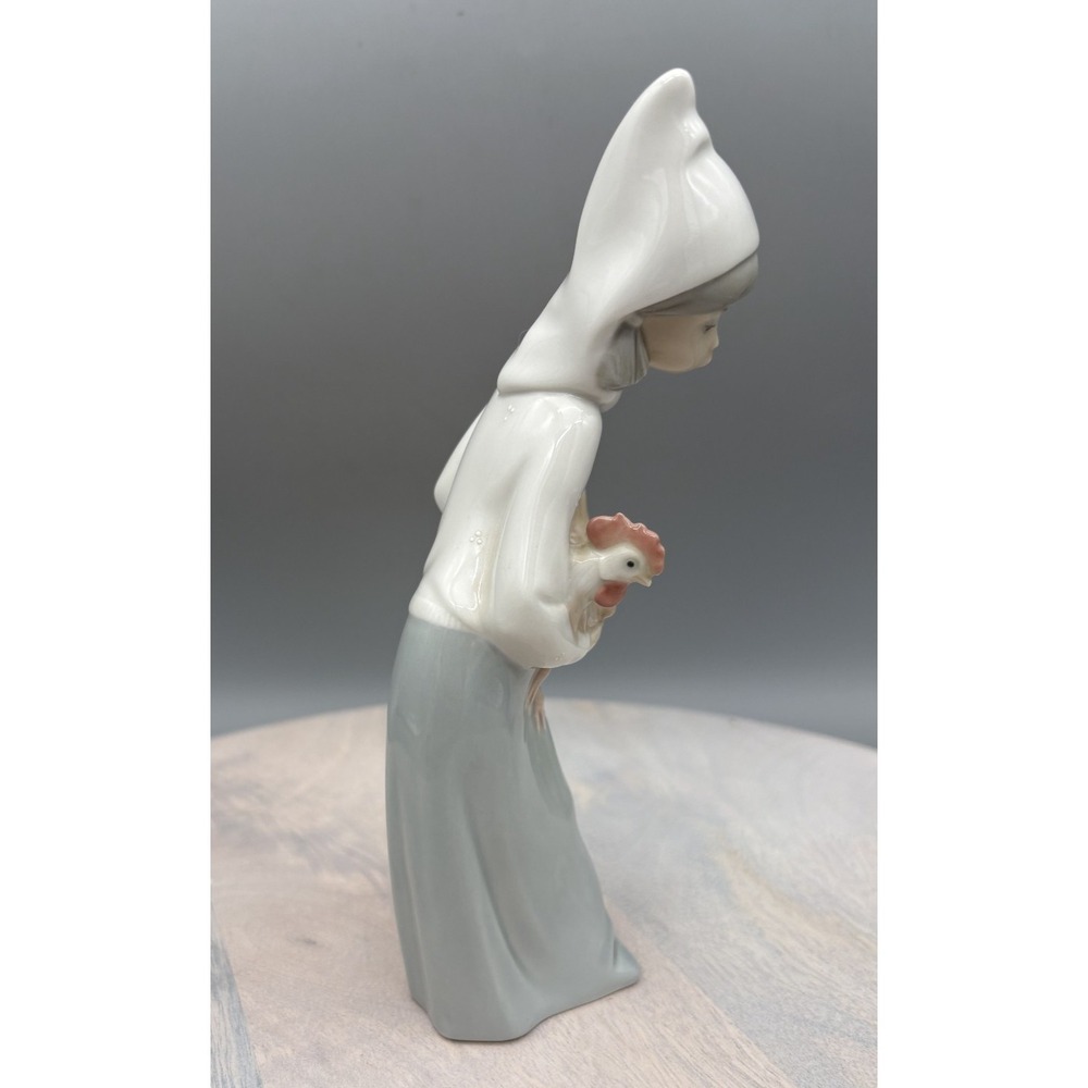 Vintage Lladro Figurine Shepherdess with Rooster 2001 Retired 4677 Made in Spain - Picture 7 of 16